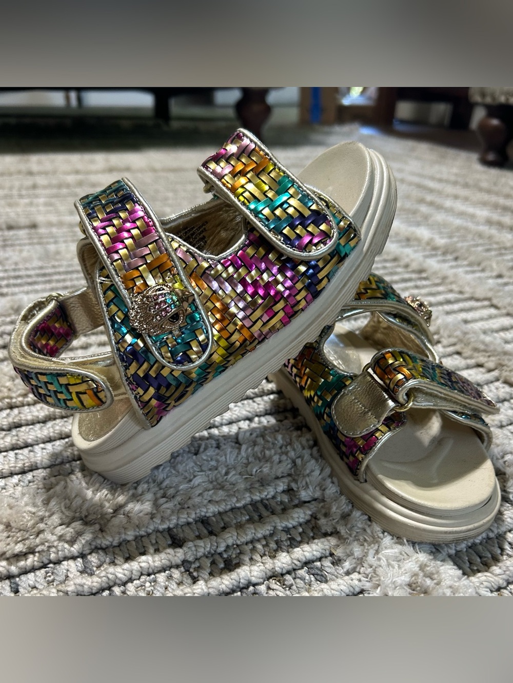 Kurt Geiger Woven Sandals with Adjustable Straps